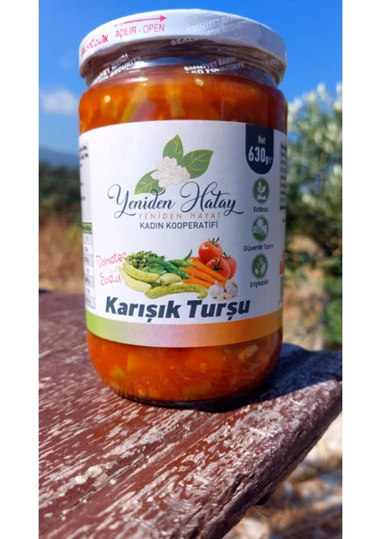 Yeniden Hatay Kadın Kooperatifi Domates  Soslu  Karışık Turşu 630 gr