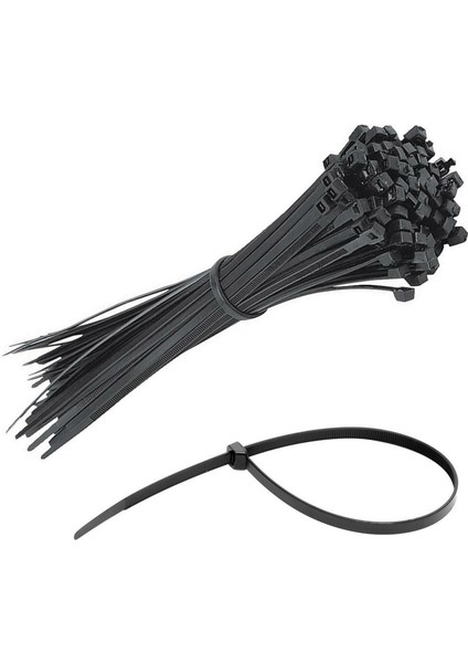 25 cm Siyah Plastik Kablo Bağı - 2.5 mm Naylon Cırt Kelepçe
