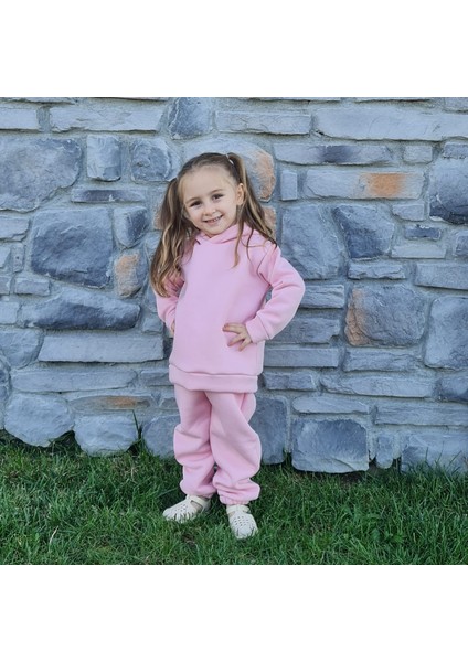 Çocuk Alt Üst Eşofman Kapüşonlu Kalın Kumaş Ikili Takım - Üç Iplik Şardonlu fırsatları
