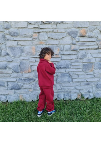 Çocuk Alt Üst Eşofman Kapüşonlu Kalın Kumaş Ikili Takım - Üç Iplik Şardonlu fırsatları