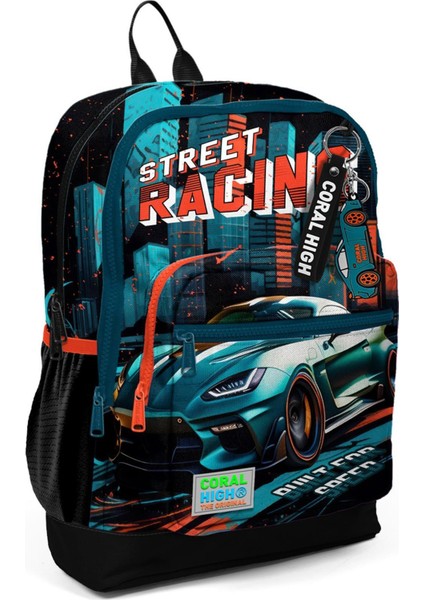 Kids Siyah Nefti Yarış Arabası Desenli 3’lü Okul Çanta Seti 3SET23765 fırsatları