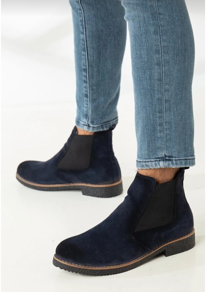Erkek Kışlık Chelsea Lacivert Süet Bot