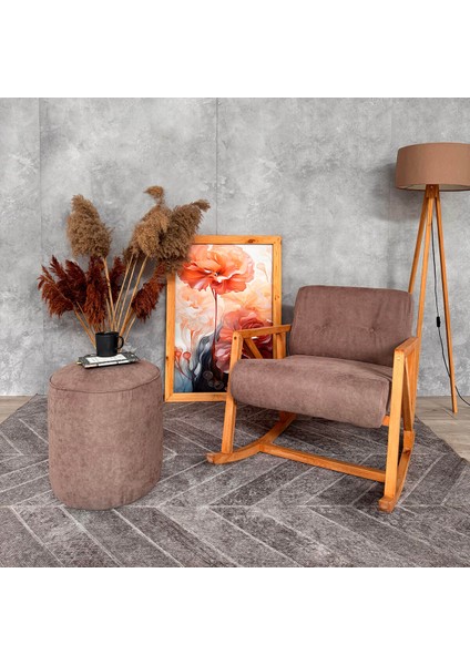 Nini Sallanan Ahşap Berjer | Koyu Kahve