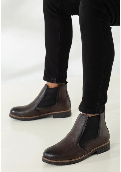 Erkek Kışlık Chelsea Kahve Baskılı Bot fiyatları