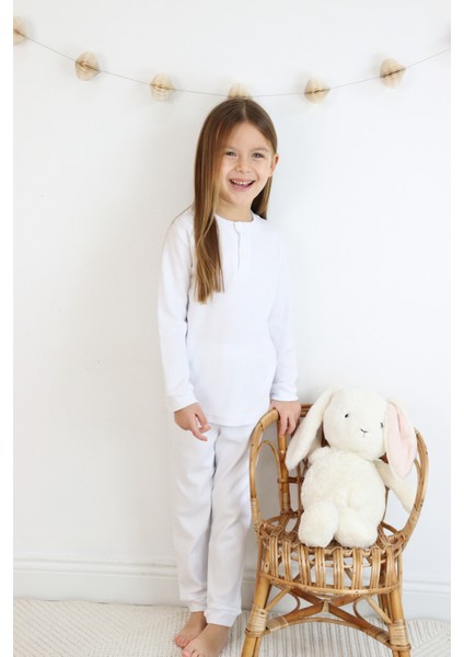 Kız-Erkek () Çocuk Interlok Kumaş Orta Kalınlıkta Pamuklu Pijama Takımı
