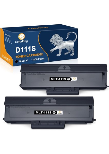 MLT-D111S D111L MLTD111S For Samsung Xpress M2026W M2026 M2070W M2070 M2020 M2020W M2022W M2022 M2070FW M2070F M2078W M2078 (Black, 2pack)