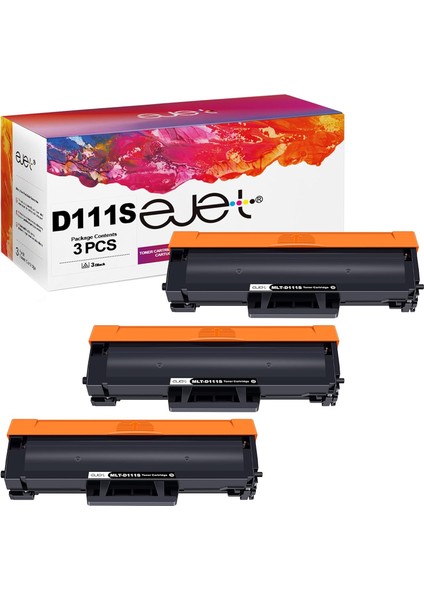 MLT-D111S D111L For Xpress M2026W M2026 M2070W M2070 SL-M2026 SL-M2070 SL-M2026W SL-M2070W M2070FW M2020 M2022 M2020W M2022W (Black, 3-Pack)