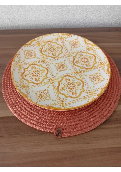 2 Adet 32 cm Bakır Renk Supla / Amerikan Servis / Kahve Sunumu / Tabak Altlıgı