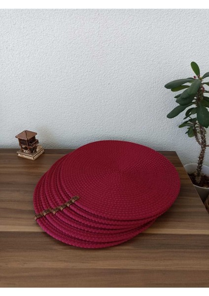 6 Adet 32 cm Fuşya Supla / Amerikan Servis - Kahve Sunum - Tabak Altlıgı