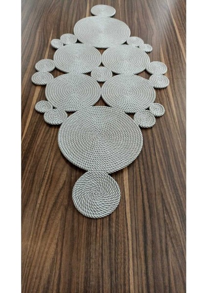 Gümüş Gri Renk Amerikan Runner / Masa / Konsol/Sehpa Örtüsü (110*50 cm )