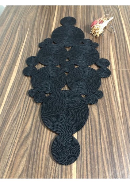 Siyah Runner / Masa / Konsol/Sehpa Örtüsü (95*45 cm )