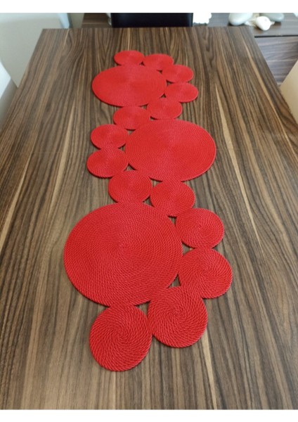 Kırmızı Runner / Masa / Salon Sehpa Örtüsü (105 x 34) fiyatları