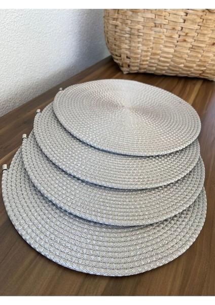 13 Parça 32 cm Açık Gri Supla Takımı /Ekmek Sepeti/Bardak Altlıgı Amerikan Servis indirimleri