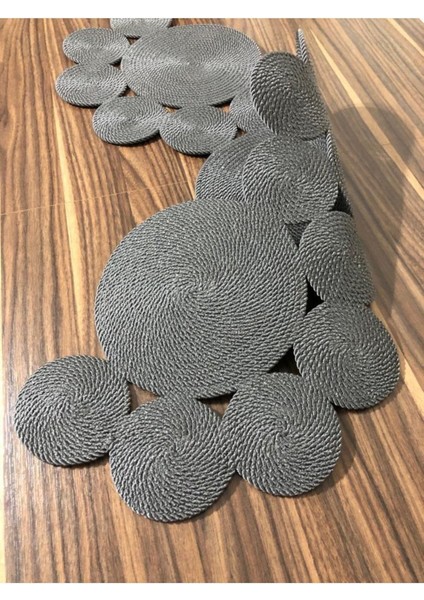 Antrasit Runner / Masa / Salon Sehpa Örtüsü 140 x 35 cm