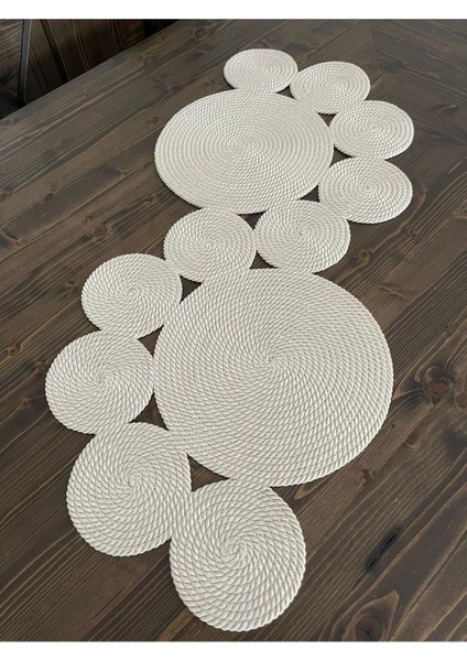 Krem Runner / Masa / Salon Sehpa Örtüsü (75 x 34)