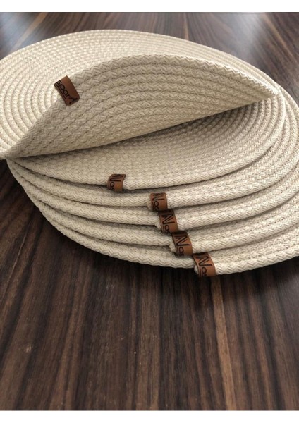 6 Adet Ekru Supla / Amerikan Servisi Sunum 32 cm