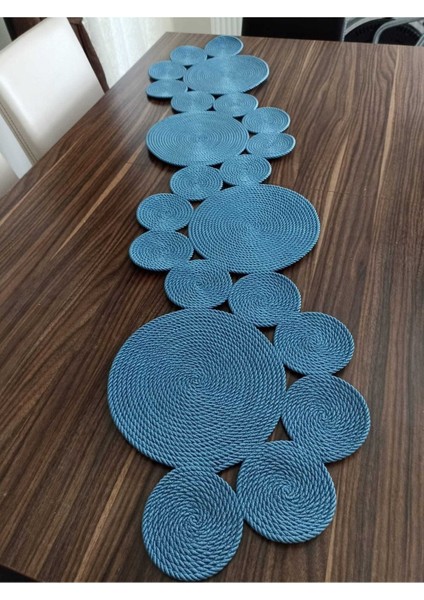 Indigo Mavi Runner / Masa / Salon Sehpa Örtüsü (140 x 35)