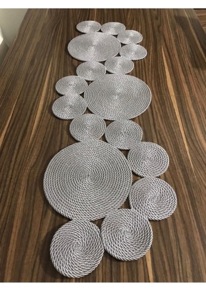 Gri Runner / Masa / Salon Sehpa Örtüsü (105 x 34)