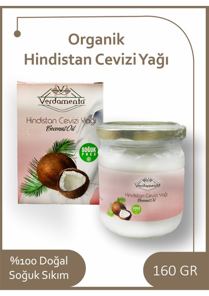 Hindistan Cevizi Yağı 160 ml Soğuk Sıkım %100 Saf