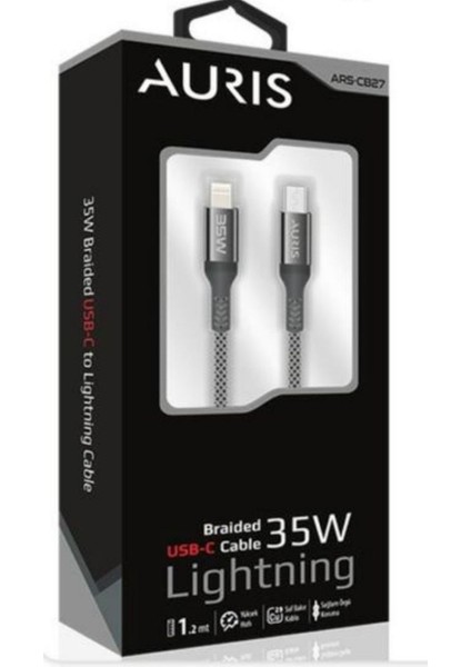 35W Usb-C-Lighting Kumaş Kablo