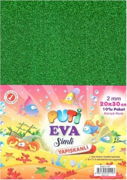 Eva Simli Yapışkanlı 20X30 A4 10 Renk KOD1147 1147