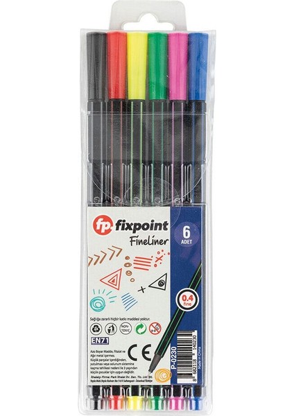 Fineliner Kalem 6 Renk P-0230 0230 0247