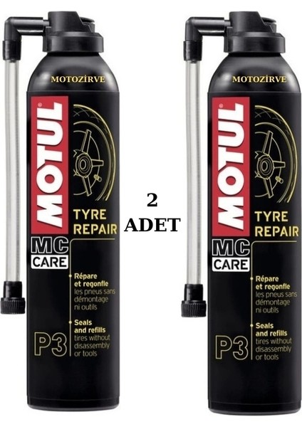 P3 Tyre Repair Lastik Tamir Şişirme Köpüğü 300 ml (2 Adet)