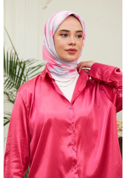 Ipekhan Twist Soft Mavi Pamuk Viskon Eşarp
