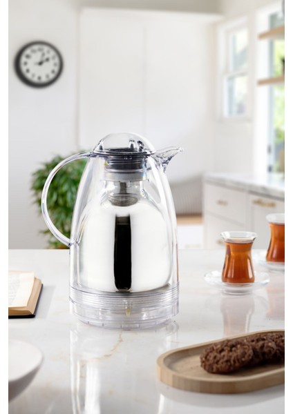 1.5 Lt Şeffaf Isı Yalıtımlı Çay ve Soğuk Su Termosu (12 Saat Sıcak Tutar& Içi Camdır)