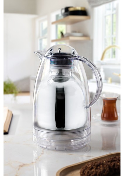 1.5 Lt Şeffaf Isı Yalıtımlı Çay ve Soğuk Su Termosu (12 Saat Sıcak Tutar& Içi Camdır)
