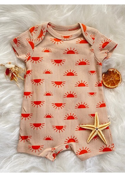 Güneş Baskılı Kısa Kollu Bebek Tulum