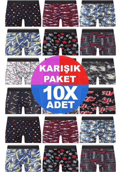 Erkek 10 Adet Rastgele Sürpriz Desenli Boxer - Özel Gizemli Paketinde Sürpriz Boxer fiyatları