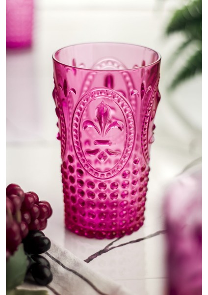 Akrilik Pembe Tekli Uzun Bardak & Su Meşrubat Bardağı 750 ml ( Büyük Boy & Cam Değildir )