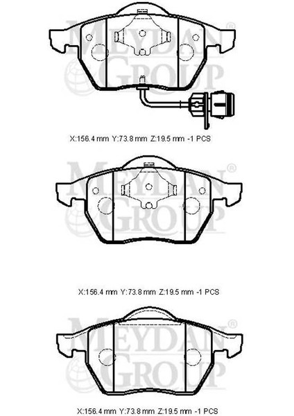 Audi A6 95/97 Ön Fren Balatası 1,8/1,9tdı/2,0/2,3/2,4/2,6 (2KABLOLU)(DİSK)(156,4X73,8X19,5)BRAMAX)