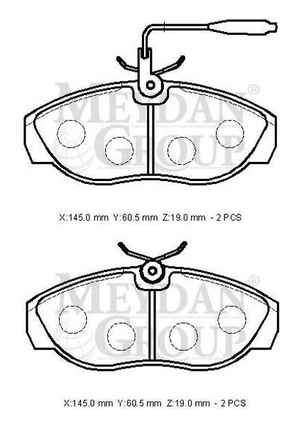 Renault Trafic 2 04/14 Ön Fren Balatası (2 KABLOLU)(DİSK)(145X60,5X18) (Bramax) modelleri