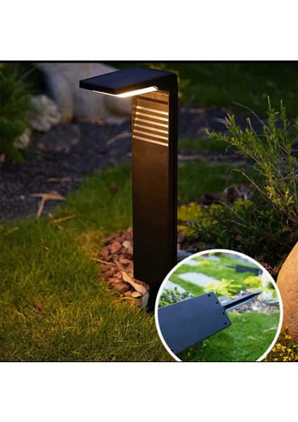 10W Solar LED Bahçe Armatür Kazıklı Günışığı Güneş Enerjili Çim Armatürü Bahçe Yer Aydınlatma