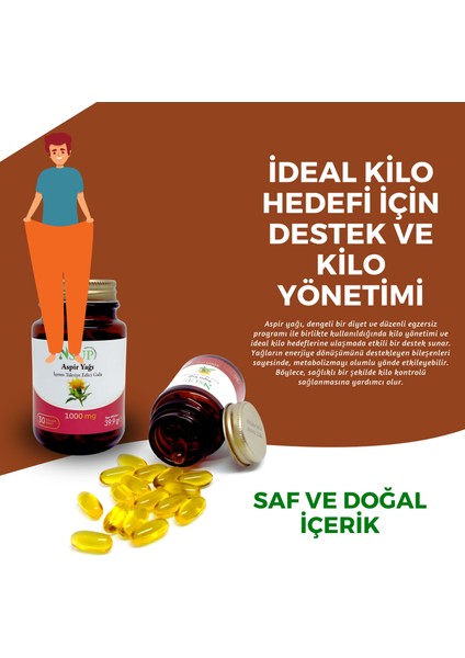 Aspir Yağı Kapsülleri Doğal Enerji, Desteği ve Sağlıklı Yaşam – 1000 Mg 30 Adet Kapsül