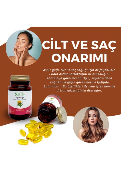 Aspir Yağı Kapsülleri Doğal Enerji, Desteği ve Sağlıklı Yaşam – 1000 Mg 30 Adet Kapsül