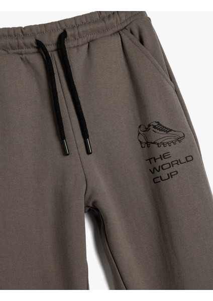 Jogger Eşofman Altı Slogan Baskılı Cepli Beli Bağlamalı modelleri