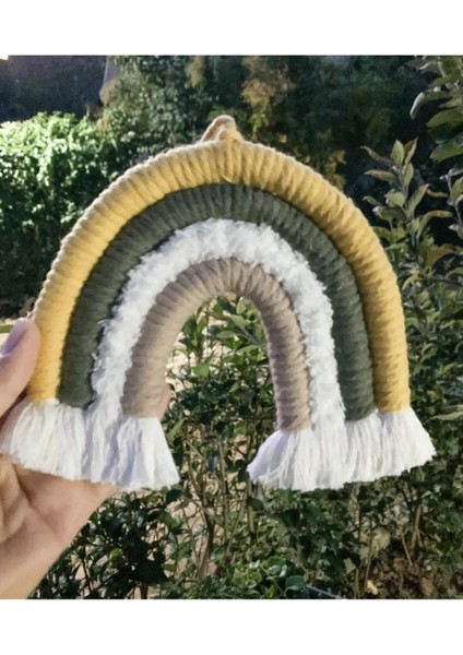 Gökkuşağı Şeklinde Makrome Şık Duvar Süsü