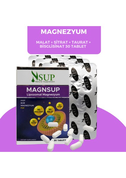 Mag Magnezyum Malat + Sitrat + Taurat + Bisglisinat 30 Tablet