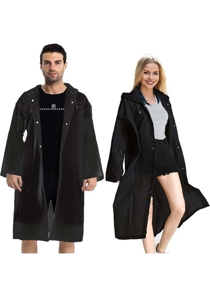 3 Adet 1.kalite Siyah Yağmurluk Şapkalı Çıtçıtlı Yağmurluk Outdoor Yağmurluk Vıp Unısex Raın Coat fırsatları