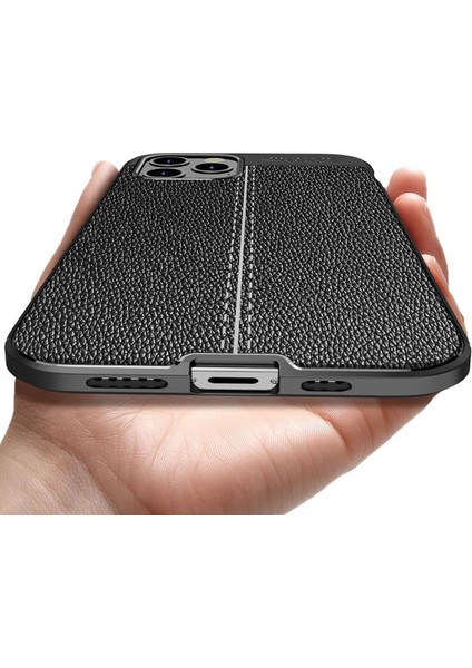 Iphone 12 Kılıf Focus Derili Silikon - Siyah 13 indirimleri