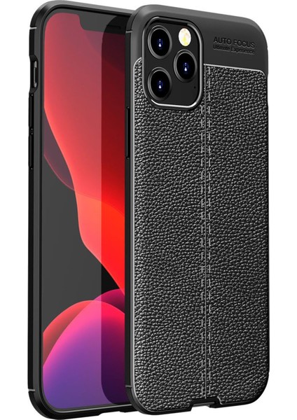 Iphone 12 Pro Max Kılıf Focus Derili Silikon - Siyah 13