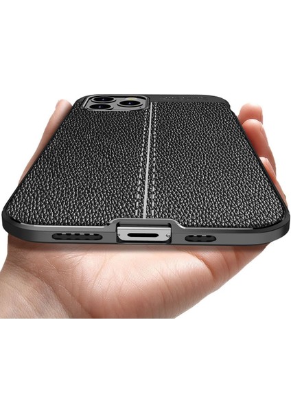 Iphone 12 Pro Max Kılıf Focus Derili Silikon - Siyah 13 indirimleri
