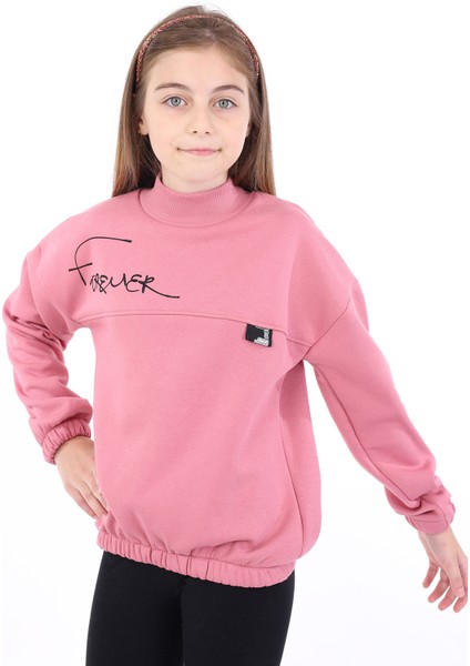 Kız Çocuk Baskılı Sweatshirt