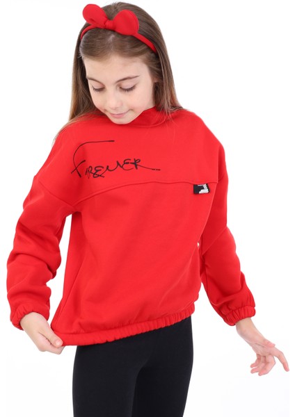 Kız Çocuk Baskılı Sweatshirt