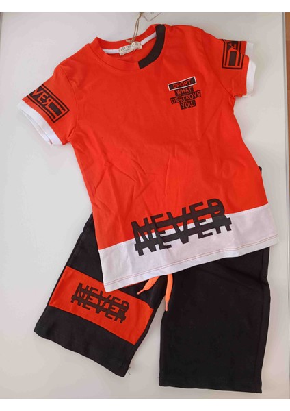 Erkek Çocuk Turuncu Siyah Renk Şortlu Takim fiyatları