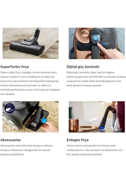Superturbo Başlık Yüksek Çekim Gücü Marathon Toztorbasız Süpürge Çay Makinesi ve Lambader Hediyeli modelleri