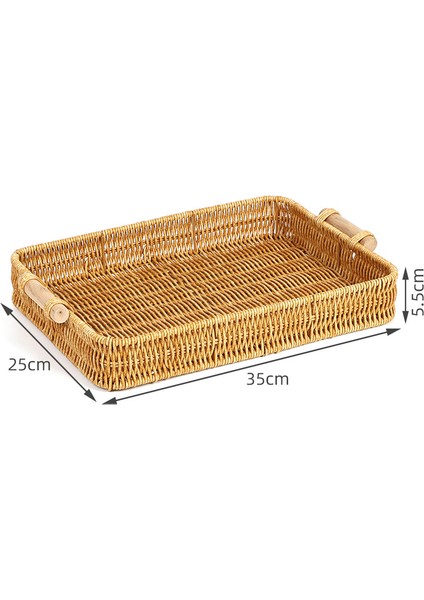 El Dokuması Saklama Sepeti Rattan Tepsi (Yurt Dışından)